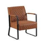 Fauteuil Peter Dimehouse Cognac LxBxH 68x62x45 Kunstleer Witfoto schuin vooraanzicht