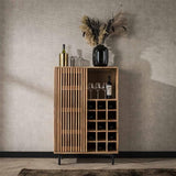 Cave à vin Monja DH Intérieur Acacia LxlxH 130x88x52 Bois d'acacia Photo d'ambiance vue de face
