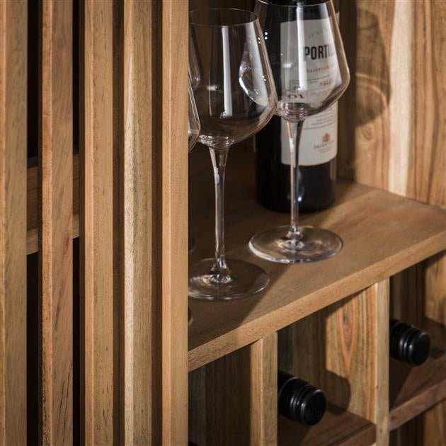 Cave à vin Monja DH Intérieur Acacia LxlxH 130x88x52 Bois d'acacia Détail photo d'ambiance
