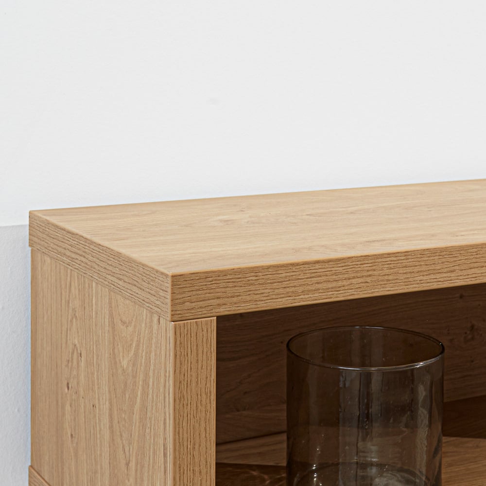 Meuble TV Bernie Chêne Rustique Dimehouse Chêne LxlxH 126x36x31 Mélamine Détail photo d'ambiance