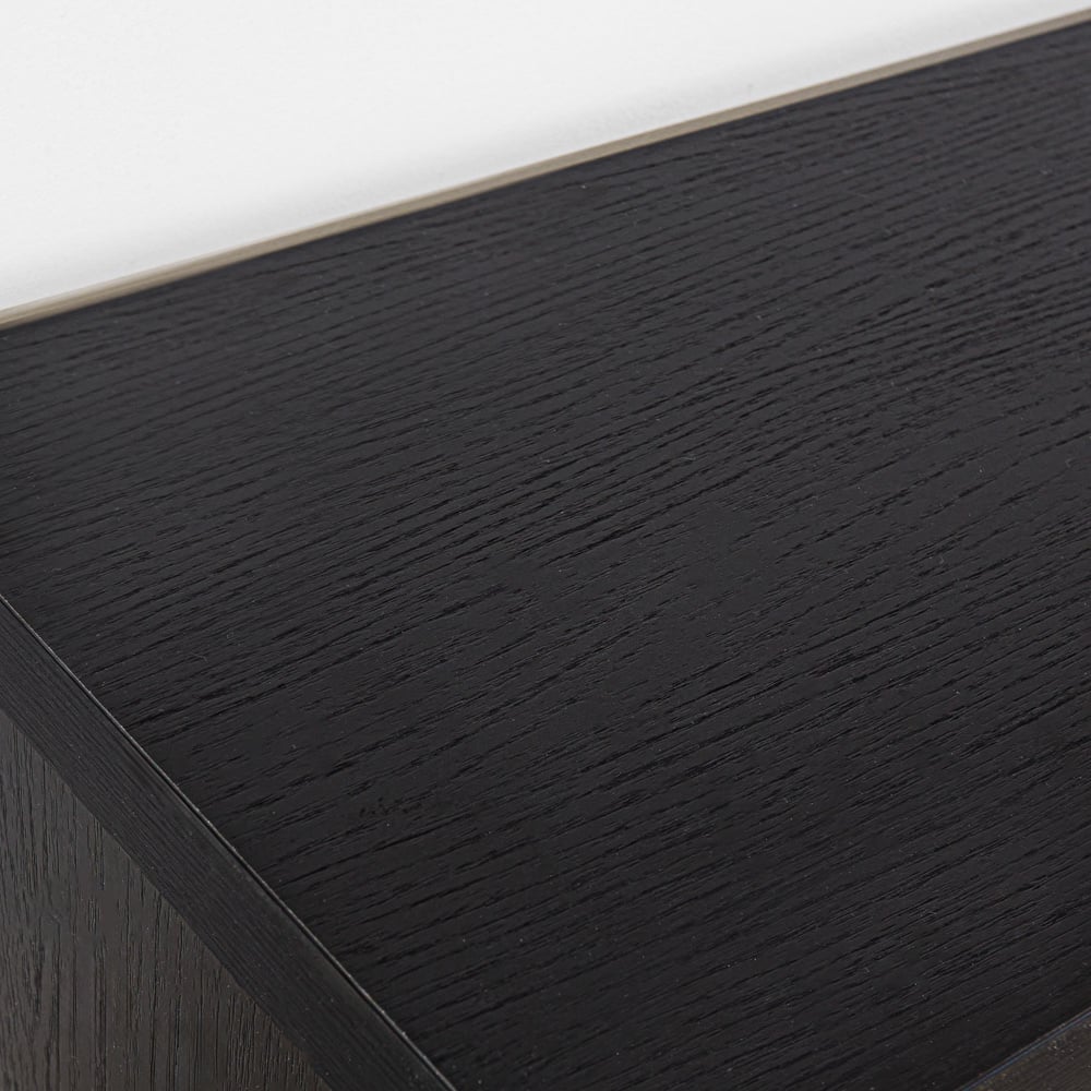Meuble TV Bernie Noir Dimehouse Noir LxlxH 127x37x32 Mélamine Détail photo d'ambiance